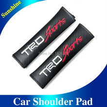 2X Car Seat Belt Cover Shoulder Pads Automotive Accessories TRD Carbon Fiber Seat Belt Shoulder For Toyota RAV4 Corolla Camry