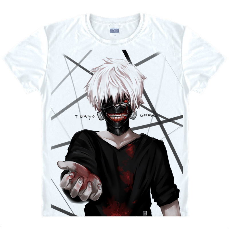 Tokyo Ghoul T shirt kawaii Japanese Anime tshirt Handmade Manga Shirt Cute Cartoon Ken Kaneki Cosplay
