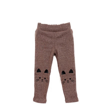 Cute Cat Print Kids Girl Baby Tight Pants Toddler Stretch Warm Trousers