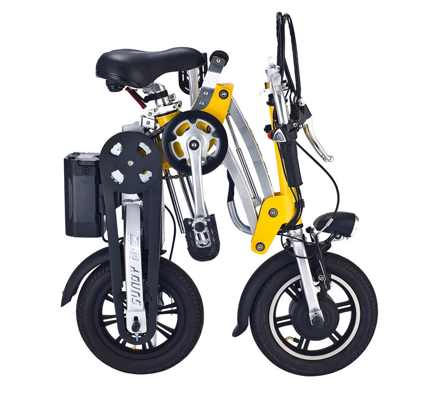12 inch Mini Protable Folding Electric Bicycle 36V 9AH Lithium Ion Battery