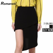Sexy Summer Irregular Hem Slit Bandage Slim Women Skirts Female Lady Femme Femininas knee Length Black White High Low Kilt 2016