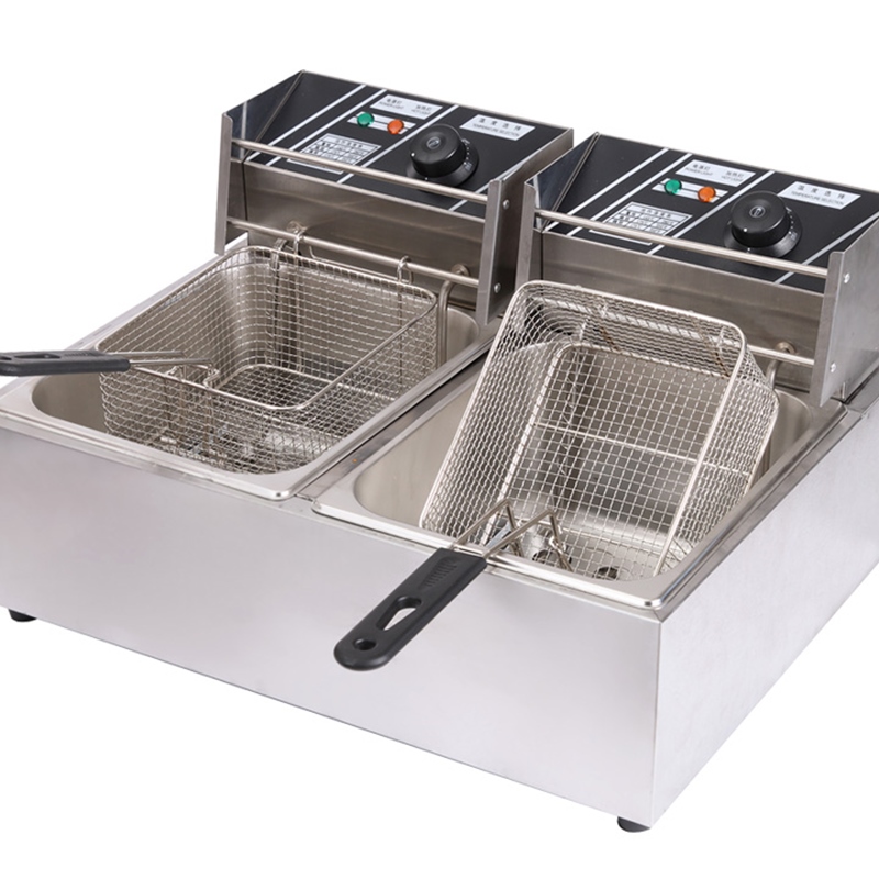 Double cylinder electric fryer, commercial fryers, donut machine