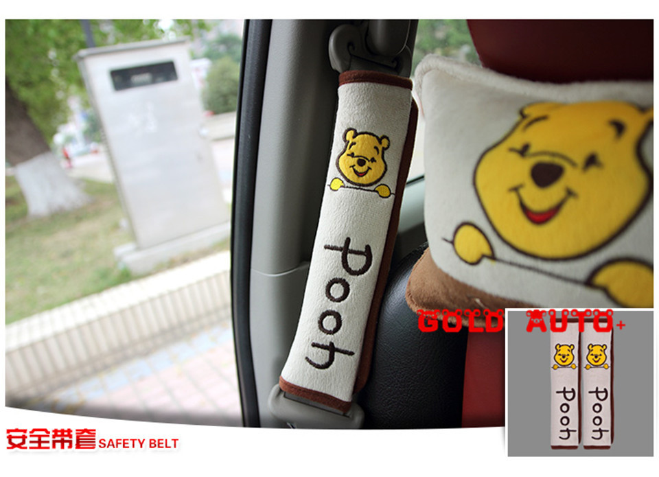 WINNIE THE POOH Car Accessories Auto Emblem Interior Accessories Car Styling Steering Wheel Cover Indoor Decoration Bear 6