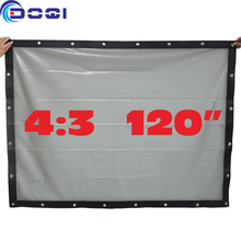 120″ 4:3 Portable Rear Projection Screen Special PVC Soft Curtain with Eyelet for Any Projector Home Theater Outdoor Movie Film