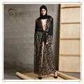 Muslim lace black cardigan djellaba turkish women clothing long coat dubai fashion high quality cardigan outwear