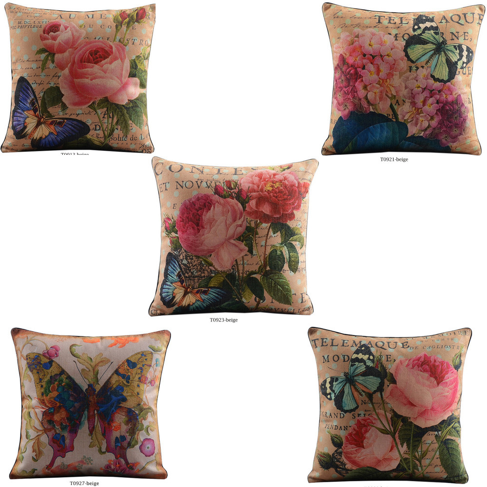 Free-Shipping-Cushion-Cover-Set-Home-Decorative-Throw-Pillows-Cotton-Linen-Pillowcase-Flower ...