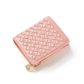 Classic Knitting Short Wallet Women Trendy Japan And Korean Style Fashion Purse Exquisite Woven Pattern Tri