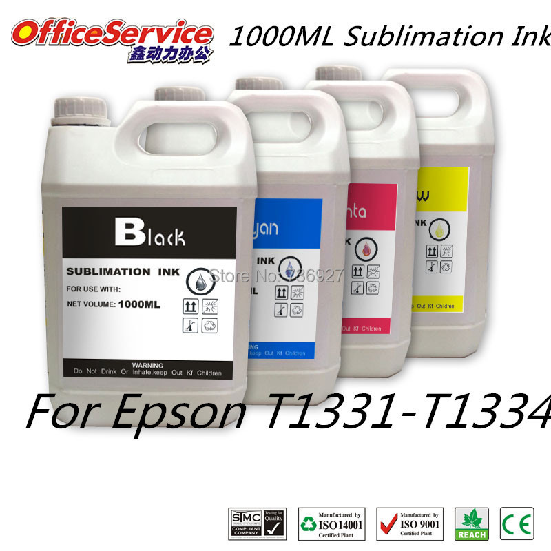 Sublimation Ink 4X1000ml/Bottle For Epson T1331-T1334 cartridges, Suits For TX420W/N11/NX125/NX127/NX420/NX625