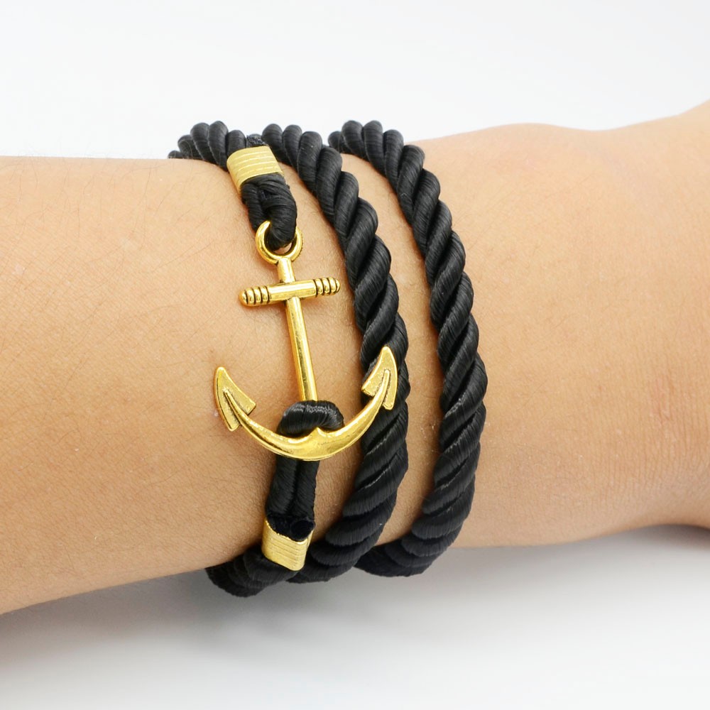 En cuir Hommes de bijoux Anchor Bracelet 2016 DIY Wrap Bracelet hommes bijoux En Gros Meilleur