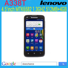 Original Lenovo A338T 4.5” Quad Core Dual Sim MTK6582 Android 4.4 854×480 5MP 4G ROM 512 RAM android cell phone unlocked