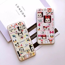 Hot Sale Rushed Tempered Glass Film Anti-knock Cute Cartoon Mouse Mickey Duck Donald 3d Screen Protector For Iphones 6s 6plus
