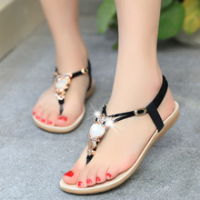 Women sandals 2016 35-42 comfort sandals women Summer Classic Rhinestone fashion flat plus size sandals
