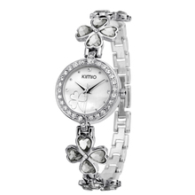 KIMIO Women Crystal Watch Elegant Crystal Watch for Lady Dress Watches Lucky Four leaf Clover Design