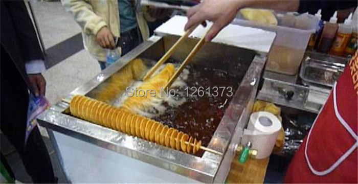 2pcs lot Electric Deep fryer tornado potato spiral twister fryer machine temperature control
