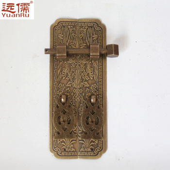 Chinese antique furniture fittings copper bronze door handle YRG069 straight vertical strip door handles