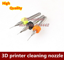 Free shipping 5Sets 3D printer makerbot mendel reprap cleaning nozzle drill 0.4mm/0.3mm/0.2mm for MK7 or MK8 nozzle