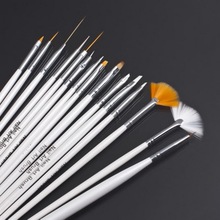 15pcs Nail Art Decorations Brush Set Tools Professional Painting Pen for False Nail Tips UV Nail