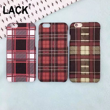 LACK Fashion simple Hard PC lattice grid style Scotland Plaid Tartan Design Pattern for Apple iPhone 6 6s case cover 4.7 shell