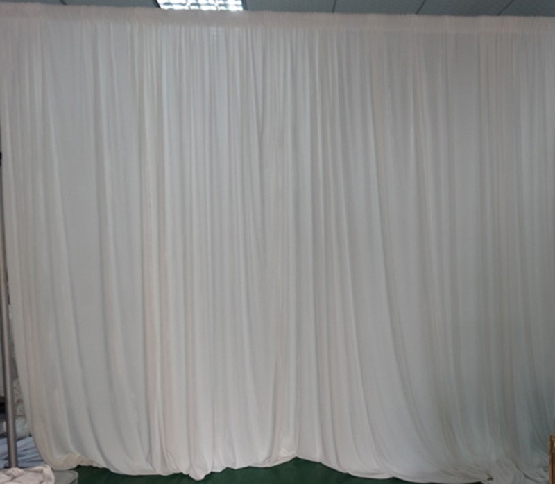 Description Picture 6 of item2PCS/lot 3x3M/10x10FT White Pleated Ice Silk Party Backdrop Drapes Curtain Stage Decor Event Suppliers Wedding Backdrops Curtain