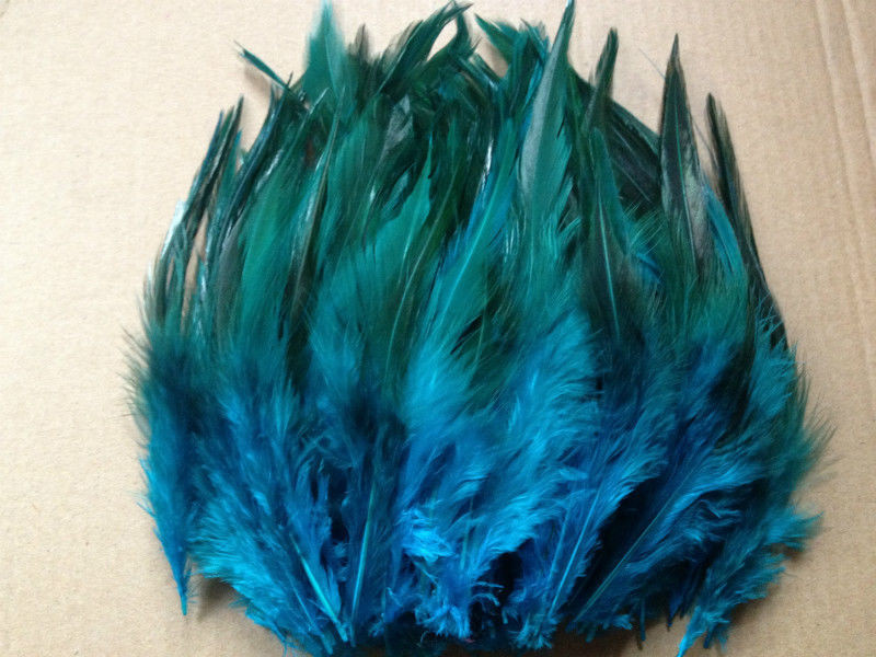 Description Picture 2 of item50 pcs blue pheasant feather, 10-15cm long, DIY jewelry decoration Rooster feathers