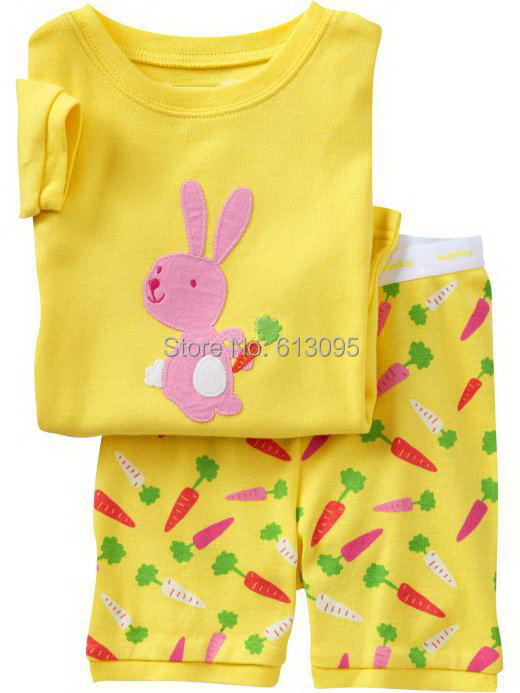 Rhinoceros ,baby boys girls Children pajamas, Pure Cotton Short sleeve T-shirt + shorts Suit pajamas /clothing sets 6pcs/lot