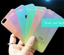 For Apple iPhone 5S Screen Protector Gradient Color Tempered Glass Rainbow Glitter Powder Front and Back full body Mask Film