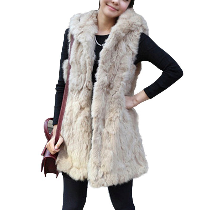2015 Hot sale Plush fur vest big yards female Korean fashion popular hooded vest autumn and winter hooded long section waistcoat (4)