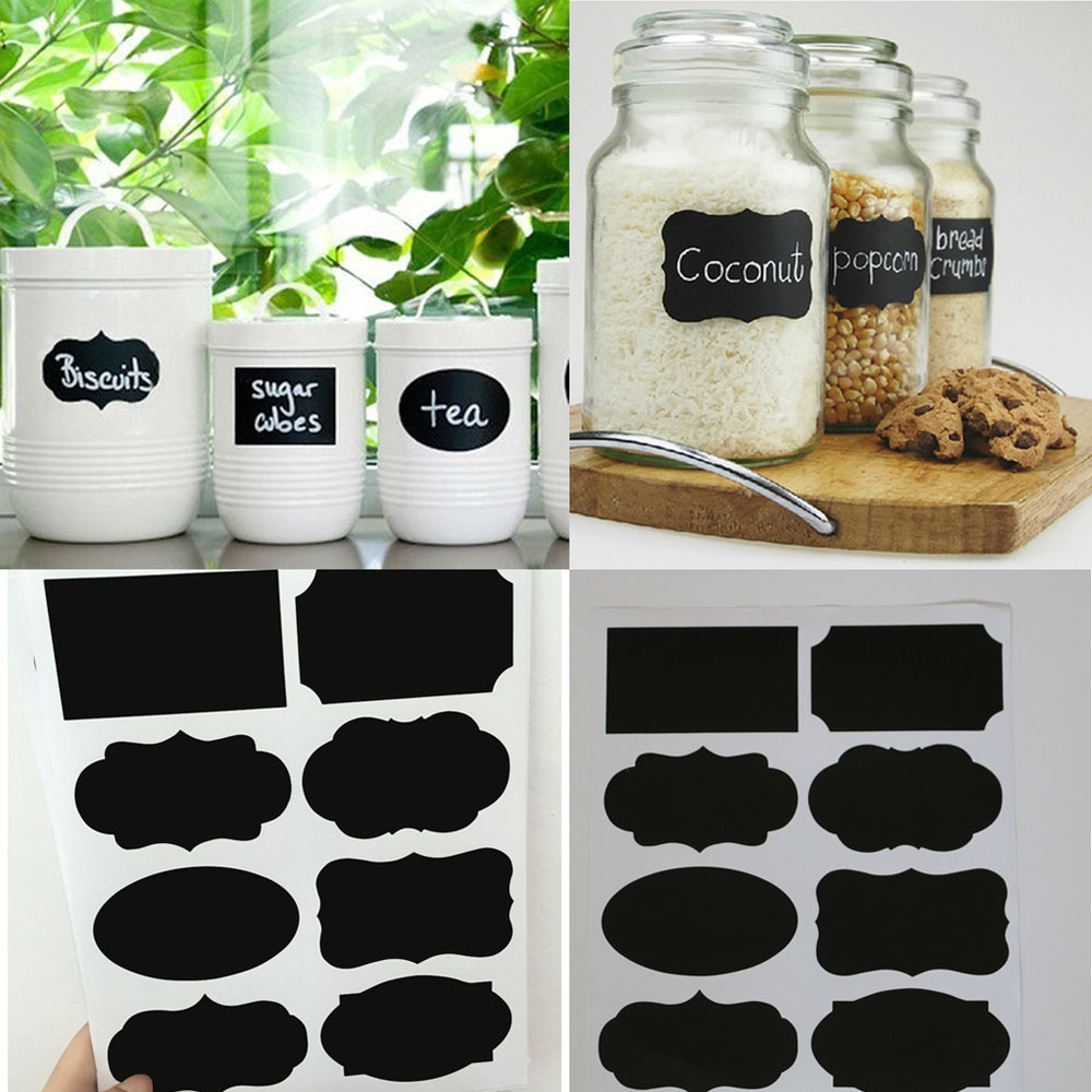 OCEA 40PCS New Wedding Home Kitchen Jars Blackboard Stickers Chalkboard Lables 