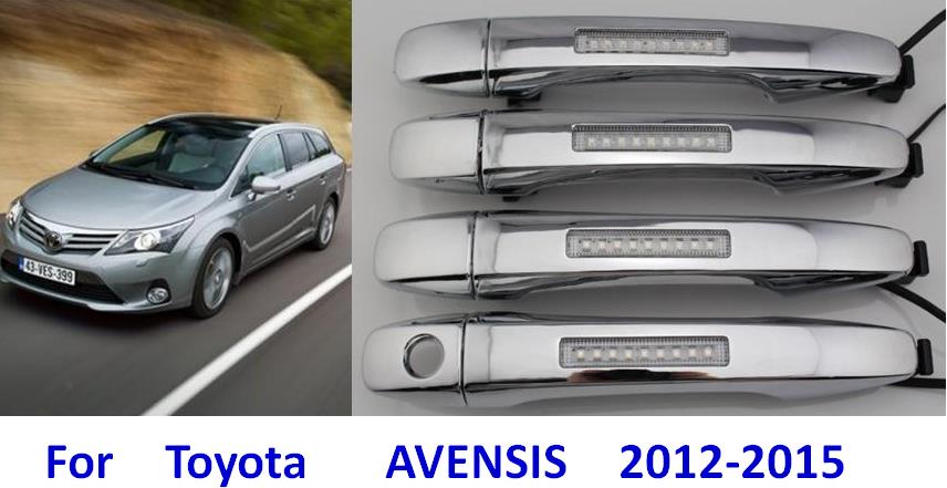 с LED Ширина света снаружи автомобиля дверные ручки 2012-2015 автомобиля Тойота Avensis ручка обновления модификации с LED Ширина света снаружи автомобиля дверные ручки 2012-2015 автомобиля Тойота Avensis ручка обновления модификации
