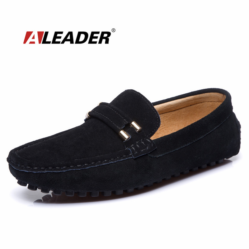 Casual Leather Mens Flats Shoes Summer/Autumn Suede Leather Loafers for Man Comfort Moccasins Fashion Mens Driving Shoes