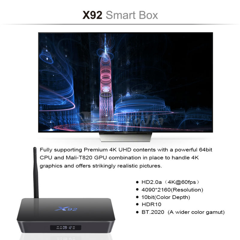 Vontar X92 Android Tv Box 7 1 3gb 32gb Amlogic S912 Octa Core5g Wifi 4k Bt4 0 H 265 Dual Wifi Google Play Youtube Smart Tv Box Octa Core Cpu Tv Box Amlogic S912smart Tv Box