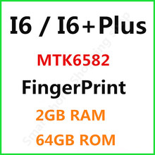 Fingerprint Goophone i6 Qual Core Phone 6 MTK6582 Quad Core I6 Plus Android Smartphone 5 5