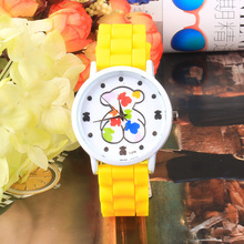 Promotion New Brand Bear Model Multi colors Dress Watches For Women Girls Fashion Silicone Jelly Strap