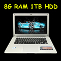 1920X1080P FHD Screen 8GB RAM 1TB HDD Windows7 8 10 Ultrathin Quad Core Fast Running Laptop