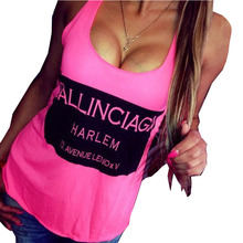 Women s tanks T shirts Sleeveless Sport Fitness Letter Print Loose Fitting Tops Tank Vest Cropped