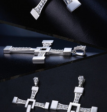 2015 New 925 Sterling Silver Jewelry Cross Pendant Necklace Fast Furious Men Jewelry Nickel Free Fashion