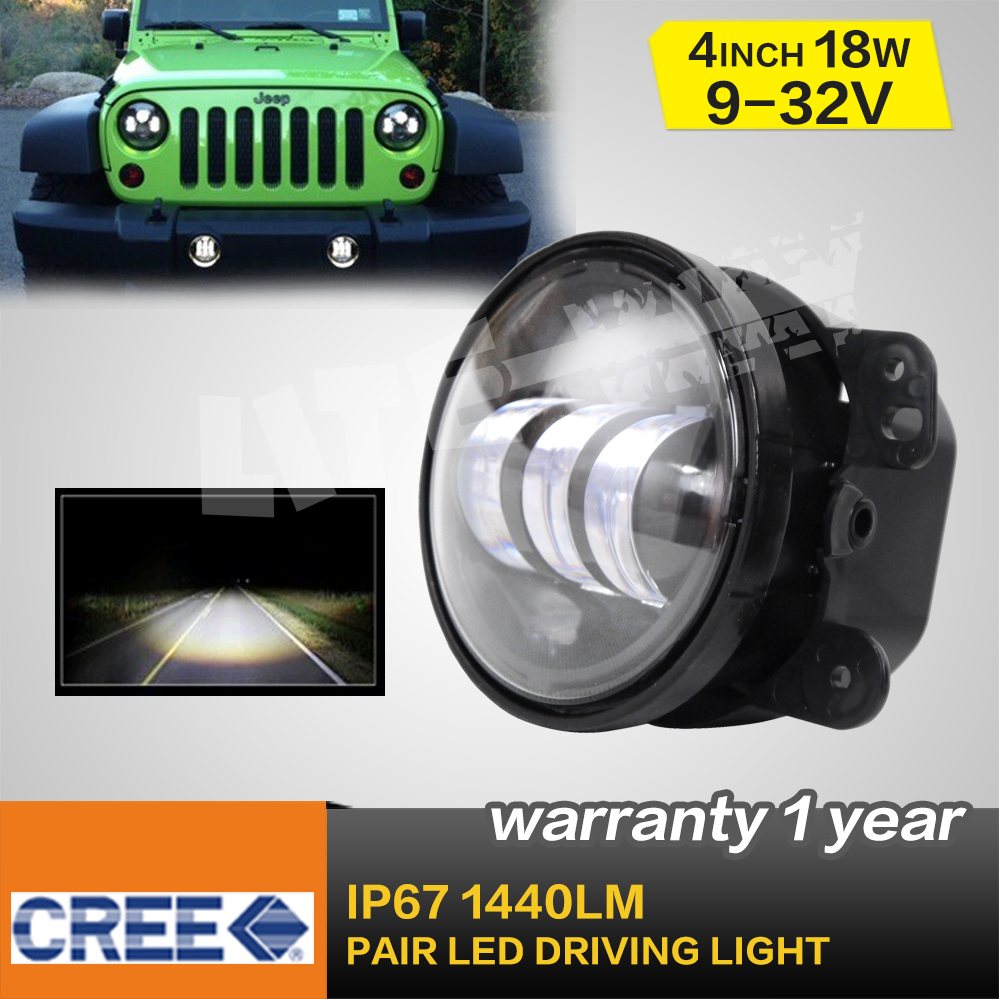 Pair 4 inch 18w Cree LED Fog Light / Driving light  for Jeep  Dodge and Chrysler