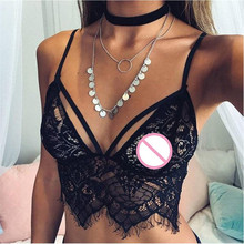 2016 Hot Women Boho Translucent Underwear Sheer Lace Frenum Strap Lingerie Bra Top sport wholesale bralette brassiere Willtoo