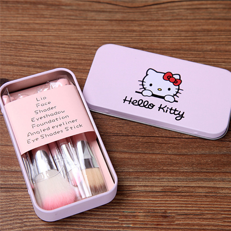 HELLO KITTY mini brush kit pink 7pcs set Professional makeup brushes beauty maquiagem make up pincel