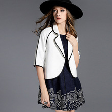 2015 Winter Women s European Black Stripes Edging Short Section Of Small Shawl Jacket
