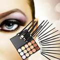 2015 20 Pcs Make up Makeup Brushes Set Eyeshadow Eyeliner Brushes with 15 Colors Contour Face