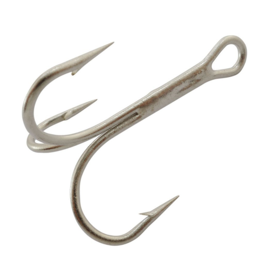 100pcs Size 20 3551 Silver O'Shaughnessy Treble Hook High Carbon
