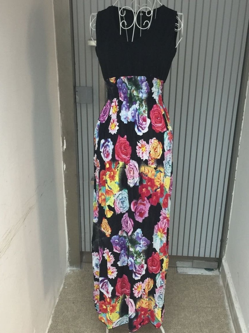 Women Maxi Dress Summer Dress 2015 Deep V-neck Sleeveless Floral Printed Dress Princess Dresses robe longue femme (14)