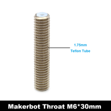 M6x30mm Stainless Steel Nozzle Throat w/ teflon tube for Makerbot MK8 3D Printer 1.75mm Filament Extruder Hot End