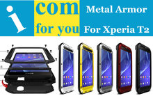 LOVE MEI Armor Dustproof Drop resistance Tempered Glass Aluminum Metal case for Sony Xperia T2 Ultra