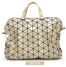 High Capacity Foldable Issey Bao Bao Plaid Tote Woman Handbag Fashion Shoulder Bag Geometric Sequins Bags