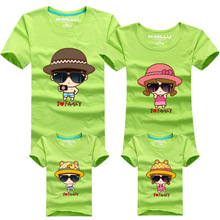 Mama Daughter Clothes 2016 Summer Family Matching Outfits Short-sleeved Cotton T-shirt Women Kids Clothing Top Tees Look Fitted