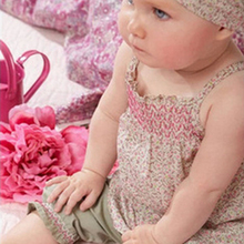 Baby Infant Clothes Floral Print Sling Shirt Lace Short Pants Scarf Suit 3PC