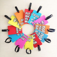 Cute Portable Secure Travel Suitcase ID Card Luggage Handbag Large Luggage Tag Label Letters printed