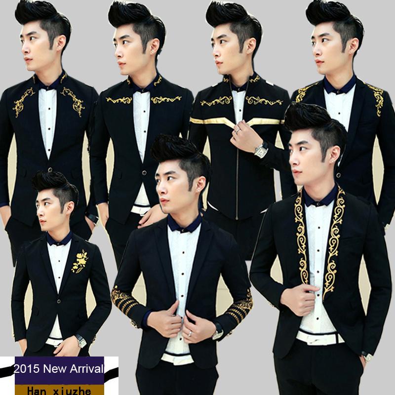 2015 New Arrival Casual Mens Suit Hooded One Button Men White Blazer Outdoors Slim Fit Jacket